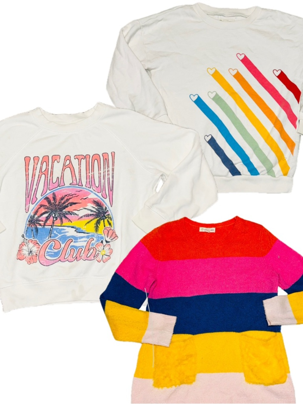 Bundle of 3 sweatshirts/sweaters, Vacation Club, Tucker and Tate cozy sweeter